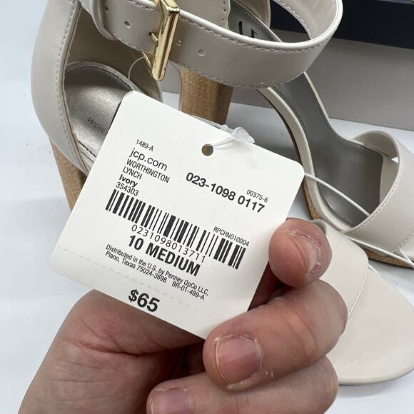 Worthington Womens Lynch Heeled Sandals Ivory Size 10M - Picture 5 of 16